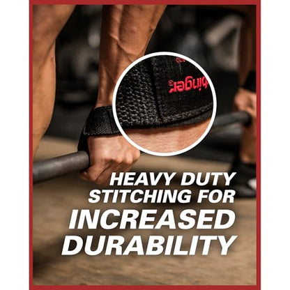 Harbinger Padded Cotton Lifting Straps with NeoTek Cushioned Wrist, 21.5 Inch Length, 1.5 Inch Width, Pair, Weightlifting Wrist Straps for Deadlifts and Strength Training - color: Black
