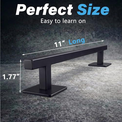 Fingerboard Rail,11" Metal Square Grind Rail for Finger Skateboards,Solid Steel Obstacle Weighted Base & Non-Slip Pads,Portable Desk Skatepark Accessory Tricks Grinds Slides,with 2 Fingerboards. - size: square