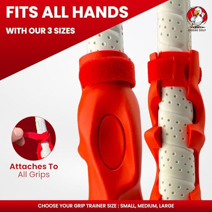 Golf Grip Trainer – Golf Training Aid for Correct Hand Positioning, Fits All Golf Clubs, Build Proper Grip Fundamentals for Consistent Practice - size: Medium (Fits Standard/Midsize Grips)