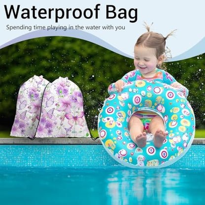 Gymnastics Grip Bag Lightweight Small Drawstring Grip Bags for Gymnasts - color: Flowers Butterfly Purple