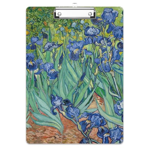 Rimilak Wood Clipboard, 8.5x11 Hardboard Clip Board, Blue Flower | Fun Design, Cute Custom Pattern, 9 x 12.5 in Letter Size for Classroom, Teachers, Kid, Woman, School & Office Supply - color: Blue Flower