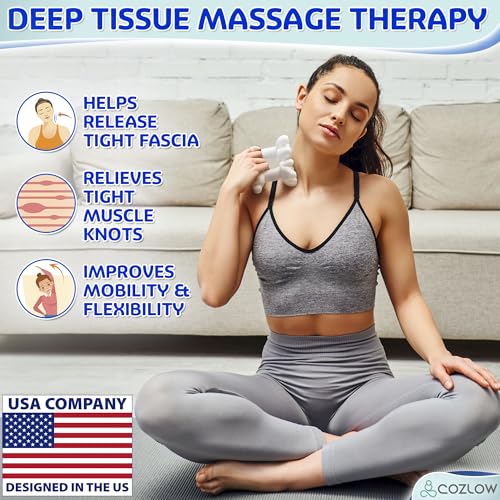 Fascia Massage Tool with Deep Tissue Nodes for Trigger Point Pain Relief | Cozlow myofascial release massager for tight muscle knots - helps reduce cellulite appearance for neck, shoulder, arms, legs - color: Blue - Style C