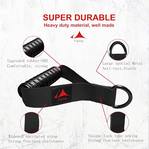 Heavy Duty Gym Workout Handles Attachment for Cable Machine,Resistance Band,Pulley System Home Exercise Equipment, Comfortable and Stronger Grip - color: Carbon Black XR