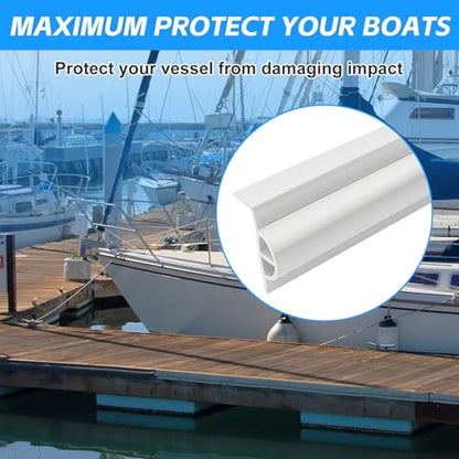 10 Pack Dock Edging Side Gard, 20 Feet Dock Guard with Heavy Wall Sections for Greater Protection – Commercial Grade Double Molded Material (White) - color: 20 Feet White, style: Right angle 10pack