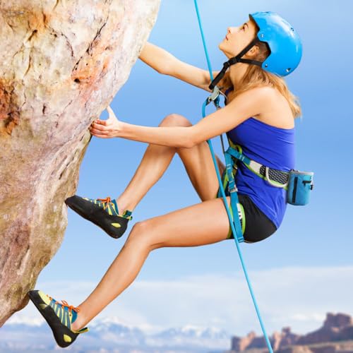 Chalk Bag for Rock Climbing, Bouldering Chalk Bag with 2 Zippered Pockets Rock Climbing Gear Equipment for Rock Climbing Gym Weightlifting
