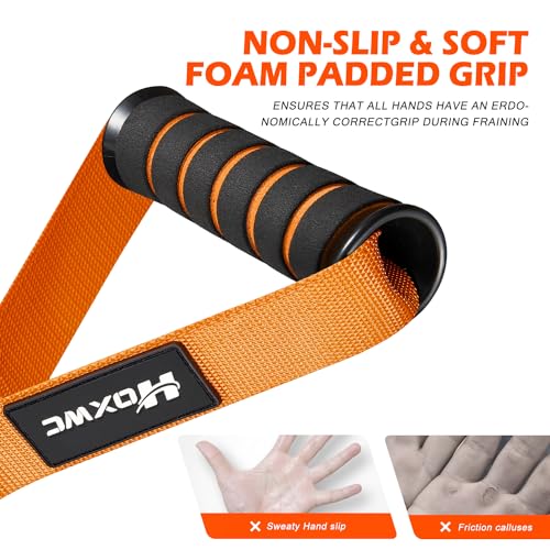 HOXWC Cable Handles Gym Equipment, Heavy Duty Resistance Band Handles, Replacement Exercise Handles for Cable Machine, Pulley System, Strength Trainer, Pull Down Workout, Home Gym Cable Attachments - color: 1-Orange