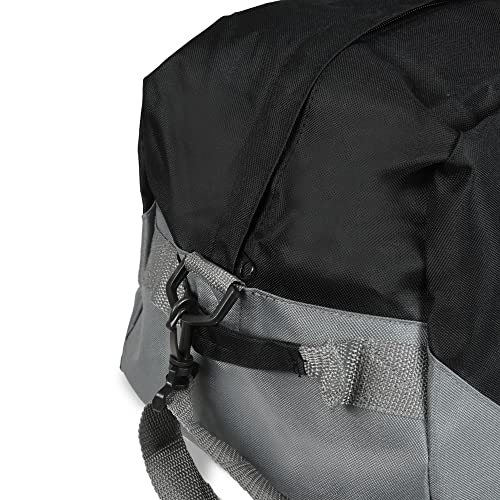 21" Large Duffle Bag with Adjustable Strap - color: Black Gray