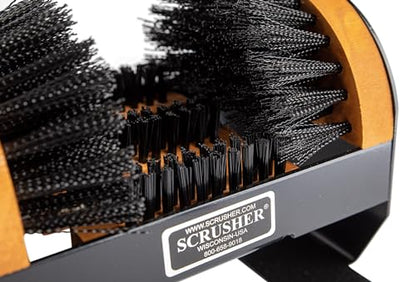 Deluxe Scrusher Heavy Duty Outdoor Boot Scraper with Brushes American Made | Durable weather resistant boot cleaner 5 shoe brushes 2 side brushes with soft bristle 3 bottom brushes with stiff bristles - style: Deluxe