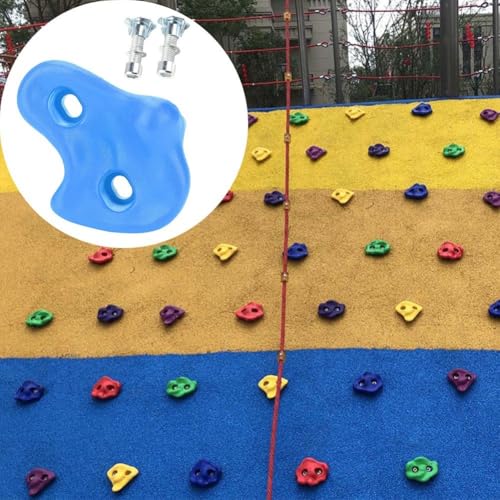Climbing Hand Foot Holds Grip Kits 10pcs Climbing Holds Stones Plastic Large Climbing Rocks Outdoor Playground Set for Kids - color: Blue