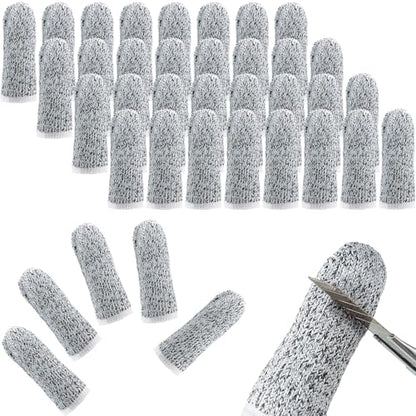 Honoson 40 Pieces Cut Resistant Finger Cots Protection Reusable Finger Thumb Protector Gloves for Kitchen Sculpture Work (2.4 Inch)