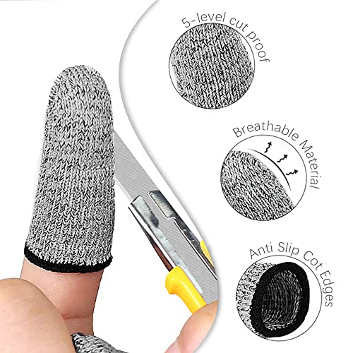 Finger Cots Cut Resistant Protector - 20 Pcs Finger Covers for Cuts, Gloves Life Extender, Cut Resistant Finger Protectors for Kitchen, Work, Sculpture, Anti-Slip, Reusable - size: 20PK
