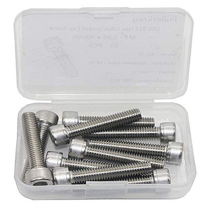 Fullerkreg M6-1.0 x 90MM Socket Head Cap Screws, Allen Socket Drive, Din 912, AISI 304 Stainless Steel (18-8), Full Thread, Bright Finish, Machine Thread, Quantity 6 - size: M6-1.0 x 90MM