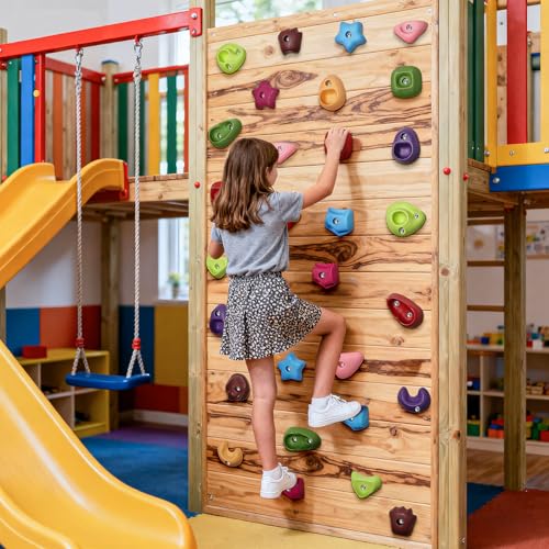 36PCS Rock Climbing Holds for Kids, Rock Wall Climbing Holds with Hardware - Climbing Rocks for Indoor Outdoor Playground Climbing Wall