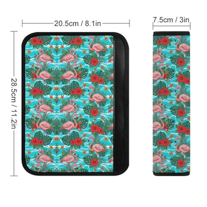 2 Pack Hawaiian Pink Flamingo Flower Seat Belt Shoulder Pad Universal Soft and Comfortable Seat Belt Covers Cushion for Kids, Most Cars, Comfortable Driving - color: Pattern 85