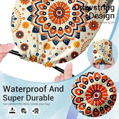 Gymnastics Grip Bag Lightweight Small Drawstring Grip Bags for Gymnasts - color: Mandala Floral-multi
