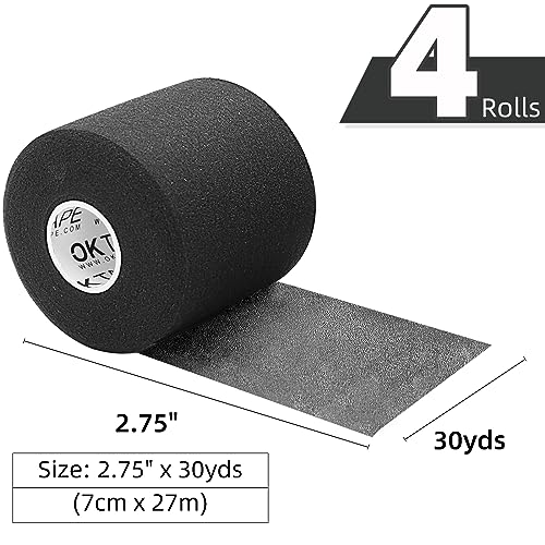 OK TAPE 4 Rolls White Athletic Tape and 4 Rolls Black Pre Wrap Tape
