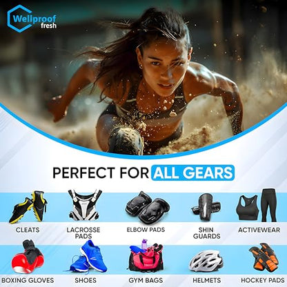 2-in-1 Sports Cleaner & Odor Eliminator - 3X Powerful Nano-Enzyme Deodorizer for Gloves, Hats, Helmets, Cleats, Shoes, Clothes, Bags, Sports Equipment & Athletic Gear | Remove Stink & Dirt
