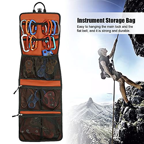 Outdoor Mountaineering Rock Climbing Instrument Storage Handbag Carabiner Girding Scratch Proof Portable Bag 320T Nylon Heavy Duty Equipment Organizer Rescue Gear Carrier