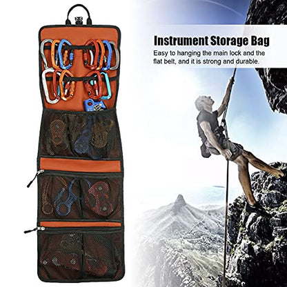 Outdoor Mountaineering Rock Climbing Instrument Storage Handbag Carabiner Girding Scratch Proof Portable Bag 320T Nylon Heavy Duty Equipment Organizer Rescue Gear Carrier