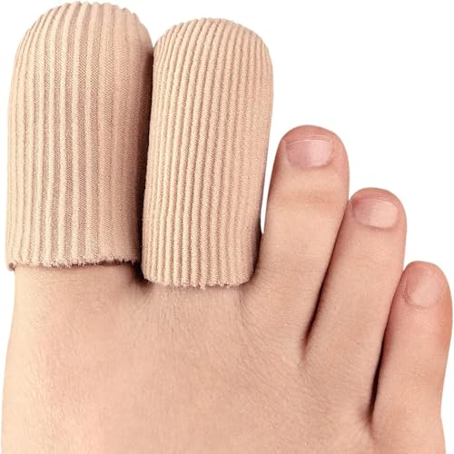 Bukihome 8 PCS Toe Protectors, Silicone Toe Caps Closed Toe Surface Fabric Sleeve Protectors, Prevent Pain Relief for Corns, Blisters and Ingrown Toenails (2PCS Large Size+ 6PCS Medium Size)[Upgrade] - size: 8 Piece Set