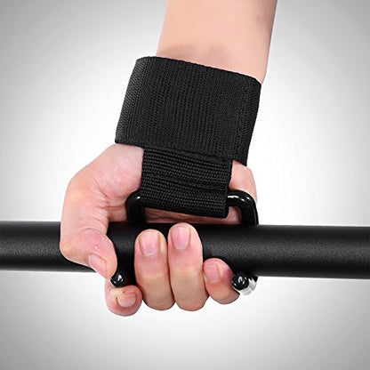 Weight Lifting Straps with Hook | Wrist Support for Heavy Lifting/Deadlifts/Pull - Ups | Adjustable Gym Hook Grip Strap | Helps Avoid Grip Loss & Wrist Strain