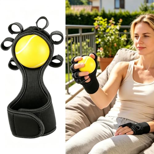 Hand Strengthening Ball Finger Grip Trainer Ball Tool | Hand Finger Exerciser for Weightlifting Office Rock Climbing Home Fitness Gym Outdoor Workout - color: Yellow