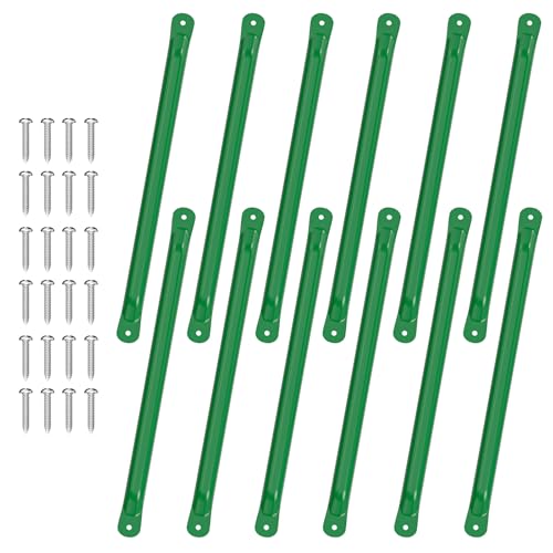 21 Inch Monkey Bars Playground Ladder Rungs for Backyard (12 Pcs, Green) | Indoor Outdoor Metal Monkey Bars Kit - color: Green