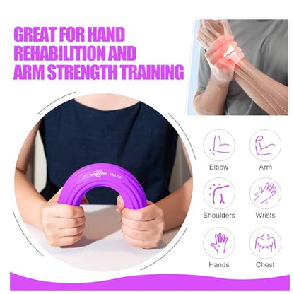 DICYWUDI Flex Therapy Bar and Grip Strength Trainers set, Physical Therapy & Resistance Bar for Golfers Elbow, Tendinitis, Wrist,Forearms Pain, Improve Grip Strength and Relieve Pain - color: Blue/Purple/Green/Orange/Pink