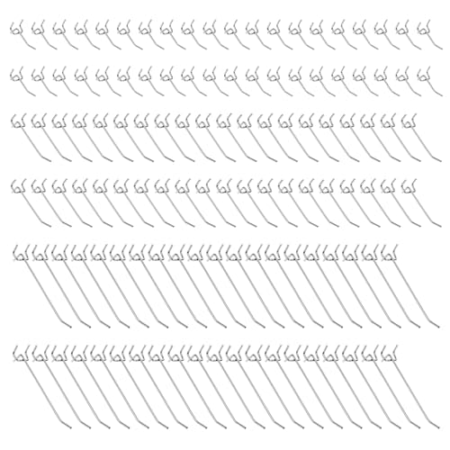 120pcs Pegboard Hooks Peg Board Shelving Hooks Peg Board Hook for Hanging Stainless Steel Hanging Boards Pegs Wall Display Hook Bulk Pegs Boards Tool Hangers for Garage Craft Room Kitchen Store