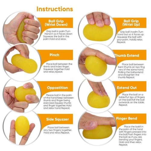 Stress Balls Squeeze Balls for Hand Strengthening Devices with Different Resistance Levels for Finger Forearm Wrist Exercise Relaxation and Pain Relief - color: Oval Red Blue Green 25-30-35