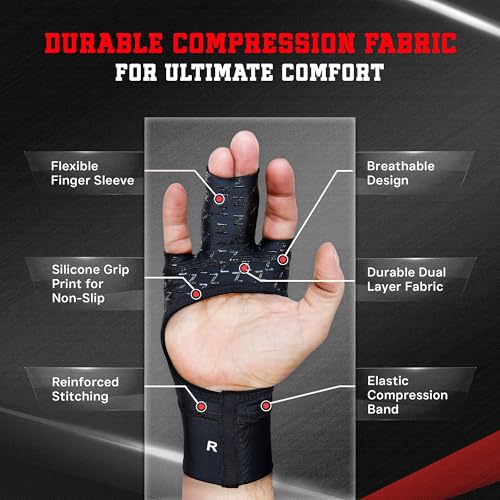Grappz Middle Finger Brace Compression Gloves, Splint Alternative, Unisex L | Athletic Buddy Tape, Finger Sleeve & Brace, Arthritis Pain Relief & Joint Stabilizer for All Sports - size: Large, style: Middle Finger