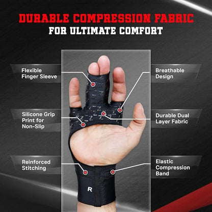 Grappz Middle Finger Brace Compression Gloves, Splint Alternative, Unisex L | Athletic Buddy Tape, Finger Sleeve & Brace, Arthritis Pain Relief & Joint Stabilizer for All Sports - size: Large, style: Middle Finger