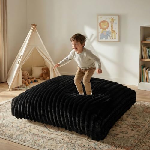 Matini Home Crash Pad - Sensory Pad with Cover Foam Blocks for Kids and Adults, Ideal Gymnastics Equipment - Charcoal 36" X 36" - color: Charcoal, size: 36" X 36"
