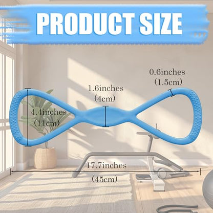 Figure 8 Resistance Band for Women, 8 Shaped Resistance Bands with Handles, Shoulder Back Arm Bands for Workout - color: blue