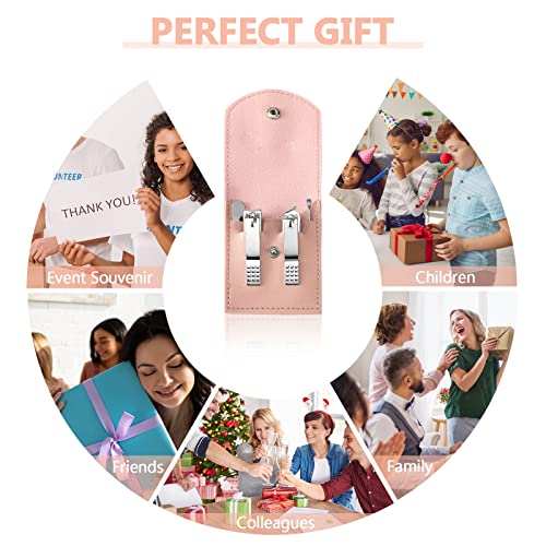 Lasnten 24 Set Valentine Manicure Set Bulk Nail Clippers Grooming Nail Kit Stainless Steel Professional Pedicure Tools Kit with Travel Case for Men Women Valentine's Day Gift(4 in 1,Pink) - color: Pink, size: 4 in 1