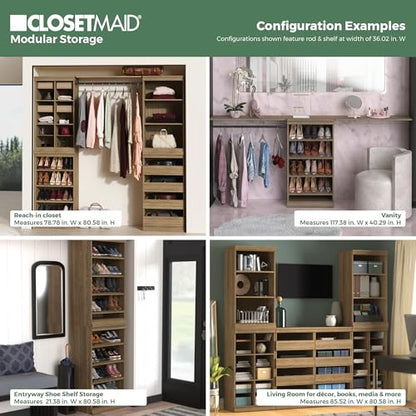 ClosetMaid Modular Storage Stackable Shoe Shelf Unit, Sand - color: Sand