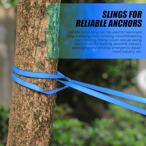 18MM Nylon Climbing Slings Runners 23 kN Strong Webbing Straps for Rock Climbing, Rappelling, Swing, Yoga Hammock etc - color: 1PC Blue, size: 48inch/120cm