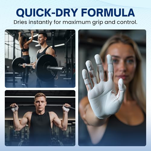 Liquid Chalk for Weightlifting, Gym and Workout Hand Chalk Grip | Magnesium carbonate grip chalk in 50ml, 59ml clear and 250ml sizes. For lifting, cheer, gymnastics and CrossFit. - size: 8.5 fl oz 2-Pack (Power Pair)