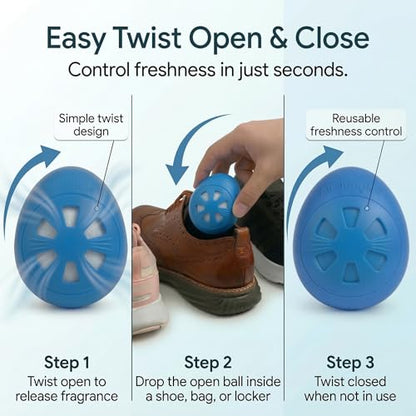 Air Jungles Shoe Deodorizer Balls Upgraded Formula 12 Ct, Fresh Linen Scent | Odor Eliminator for Sneaker, Gym Bag, Locker and Drawer, Natural Fresheners with Essential Oil, Up to 180 Days - size: 6 Count (Pack of 2)