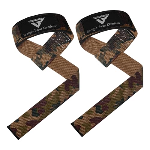 Weight Lifting Straps,Powerlifting Deadlifting, Anti Slip 60CM Hand Bar Grip, 5MM Neoprene Wrist Support, Heavy Duty Weightlifting Bodybuilding Workout - color: Green Camo