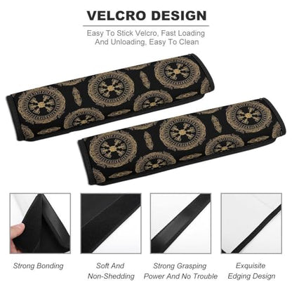 Universal Soft and Comfortable Seat Belt Cover for Adult Use, Stroller Pushchair High Chair, 2 Pack Viking Design Magical Runic Compass Shoulder Harness Cover - color: Pattern 39