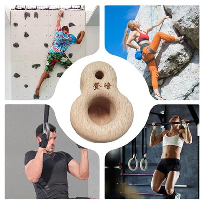 Rock Climbing Hangboard Strong Load-Bearing Multi-Depth Small Size | Small Climbing Grip Trainer Board Wood Texture for Home Gym Travel - color: 73mm