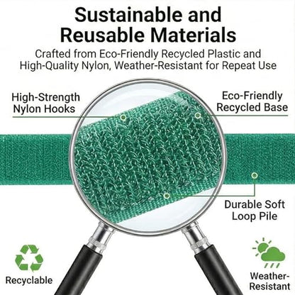 16.4ft Garden Plant Ties, Reusable Green Nylon Plant Tape for Climbing Plants, Tomato Vines & Flower Support, Adjustable Hook and Loop Garden Straps for Trellis & Wall Fixing - size: 1 Pack 16.4 Feet