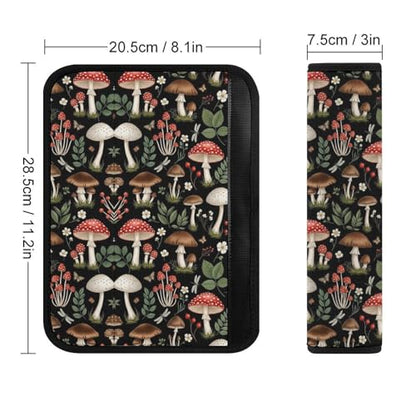 2PCS Soft Padded Car Seat Straps Shoulder Pads for Adult Use, Most Cars, Trippy Leaves Mushroom Shoulder Protector, Shock Absorption - color: Pattern 315