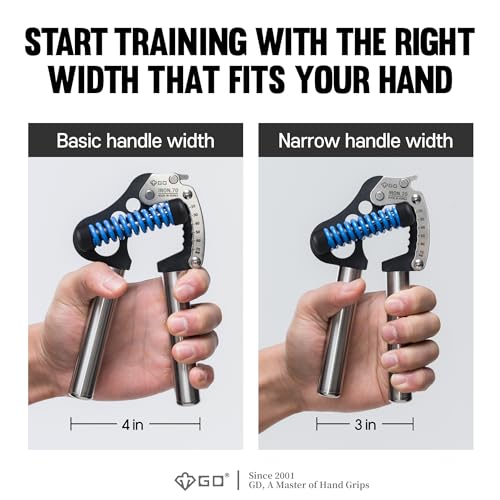 GD IRON GRIP 70 Grip Strength Trainer Hand Gripper Forearm Strengthener | Adjustable 44~154lbs Resistance, hand finger exerciser, forearm trainer squeezer, hand strengthening devices, Metal Hand Grip