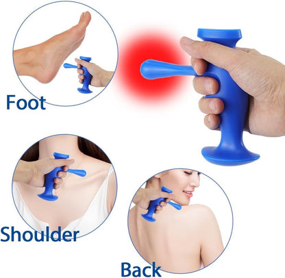Manual Trigger Point Massage Tool and Thumb Saver for Full Body Deep Tissue Massage, with 3-Legged Massage Knobs, Stress Relief (3 Pack)