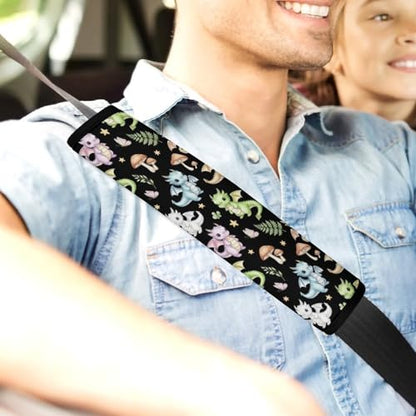 2 Pack Moon Mushroom Leaf Dragon Seat Belt Shoulder Pad Universal Fit Harness Pads Strap for Kids, Car Seats Pushchair Strollers High Chair Pushchair, Shock Absorption - color: Pattern 1140