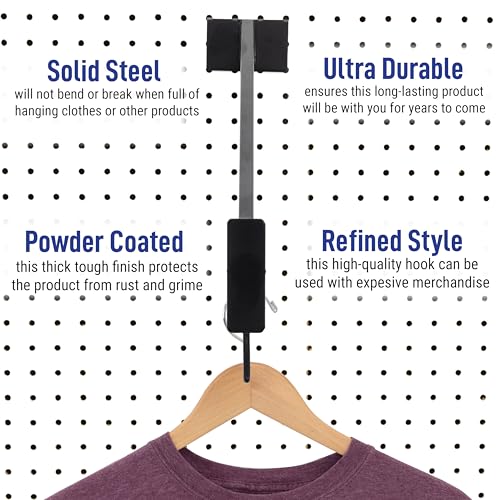 5-Hook Gig Bag Waterfall Display Attaches to Slatwall & Pegboard, Used for Displaying Clothing, Accessories, and Housewares (Quantity 12) (12, Black)
