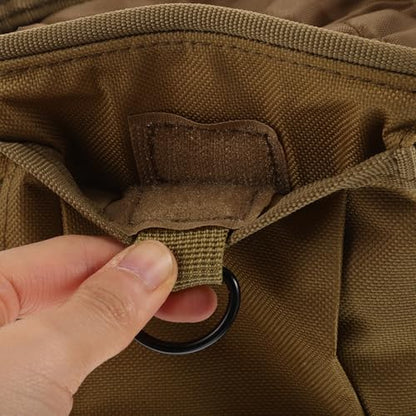 HEMOTON Lightweight Climbing Chalk Bag Drawstring Utility Fanny Pack Waist Pouch Outdoor Storage Solution in Khaki Oxford Cloth for Hiking