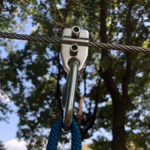 Ninja Warrior Obstacle Course Connectors Kit 8 Sets, Connector Buckle Accessories, 500LB Weatherproof Anti-Rust, Universal Fit for Steel Wire Rope, Backyard, Gym & DIY Obstacle Courses | 500LB Weatherproof Anti-Rust, Universal Fit for Steel Wire Rope, Bac